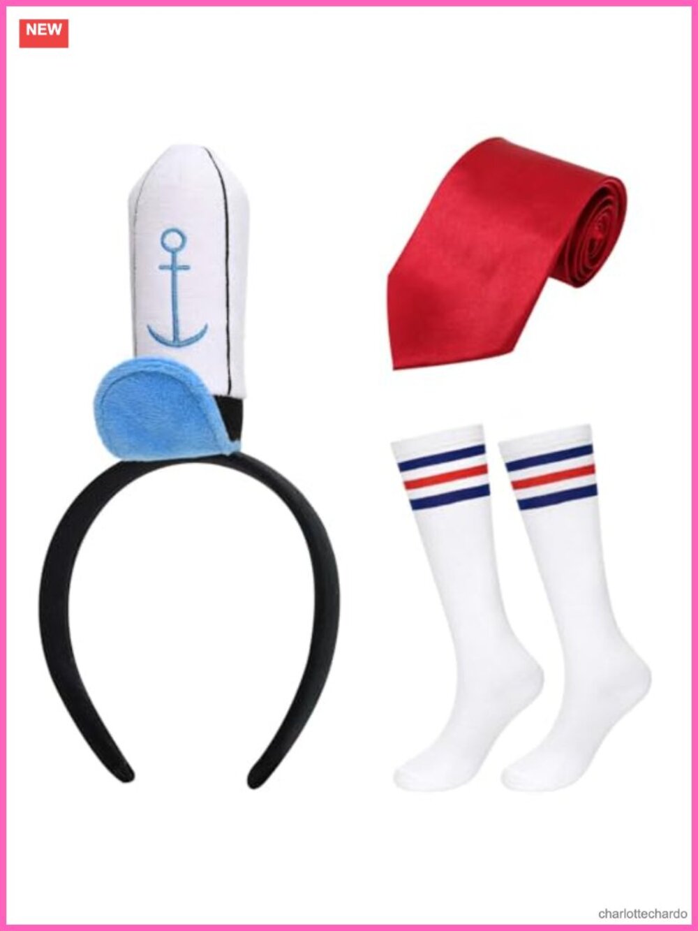 Sailor Costume Set 3 Pcs Headband Tie Socks Halloween Party Cosplay